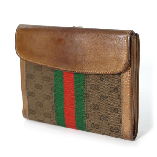 OLD Gucci マイクロGG 2つ折れ財布(茶)