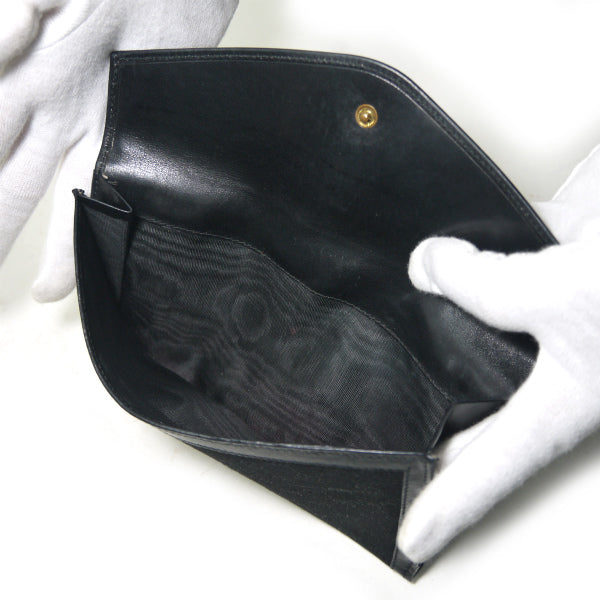 OLD Gucci ジャガード マイクロGG×筆記体長財布(黒)