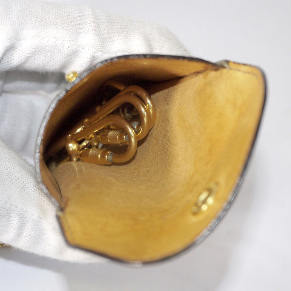 OLD Gucci メンズ チェーン付きレザー4連キーケース(カーキ)