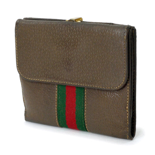 OLD Gucci ピグスキン シェリー折財布(茶)