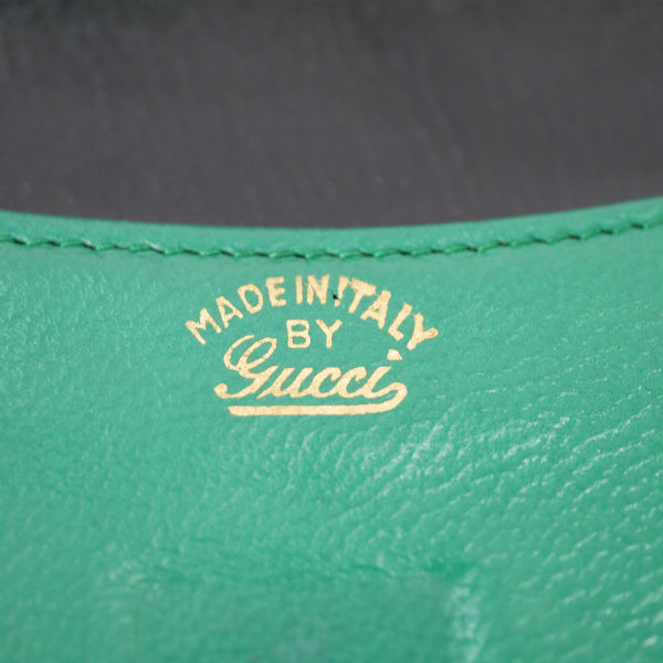OLD Gucci <訳あり>総革デュアルトーン長財布(黒×緑)