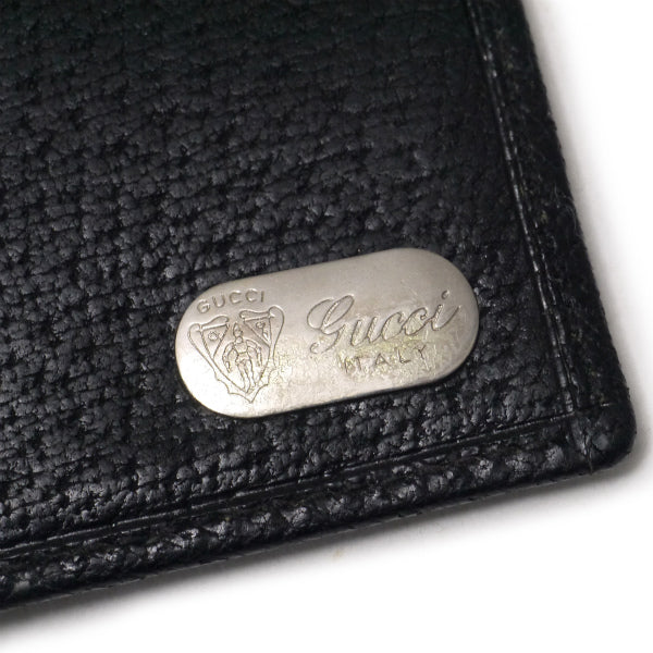OLD Gucci エンボスロゴ ピグスキン折財布(黒)