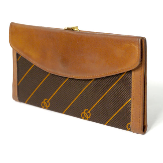 OLD Gucci 流れ星柄キャンバス長財布(茶)