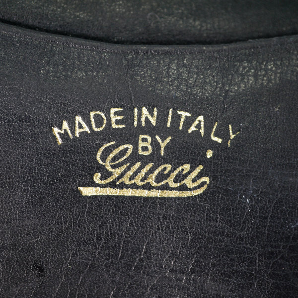 OLD Gucci シェリー本革ビット金具折財布(濃紺)