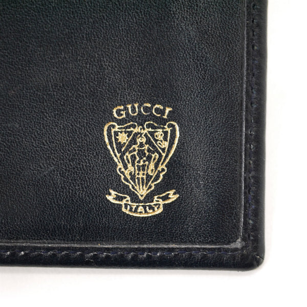 OLD Gucci マイクロGGがま口ミドル折財布(青/ジャガード)