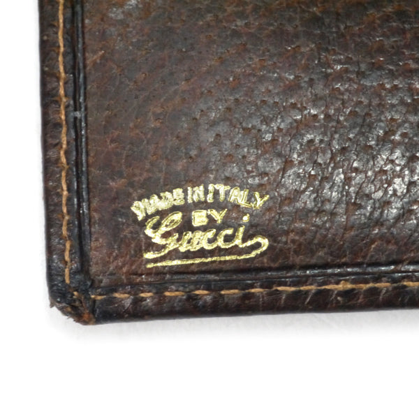 OLD Gucci レアG留め具シェリー折財布(茶)