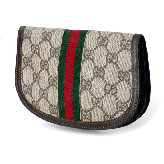 OLD Gucci シェリーGG金具ハーフムーン財布(茶)