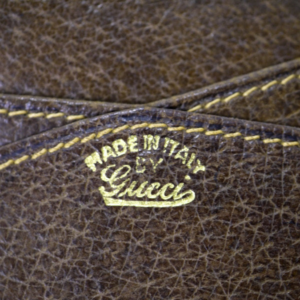 OLD Gucci ビット留具スエードシェリー長財布(濃茶)