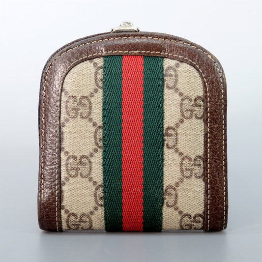OLD Gucci 半円型ビット留め具財布(茶)