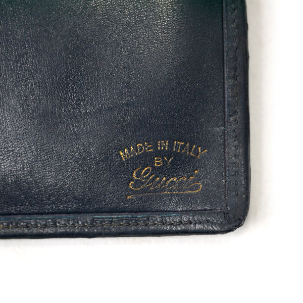 OLD Gucci <訳あり>本革がま口シェリー長財布(濃紺)