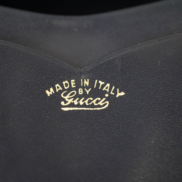 OLD Gucci 激レア!!スクエアGGスエードがま口財布(青)