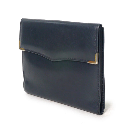 OLD Gucci GG留め具レザー2つ折れ財布(濃紺)