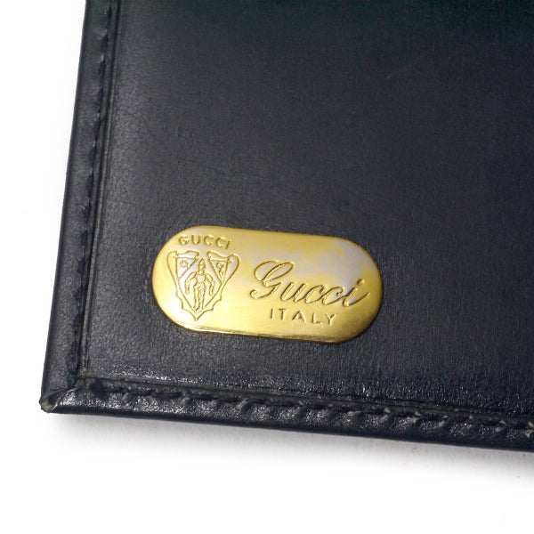 OLD Gucci GG留め具レザー2つ折れ財布(濃紺)