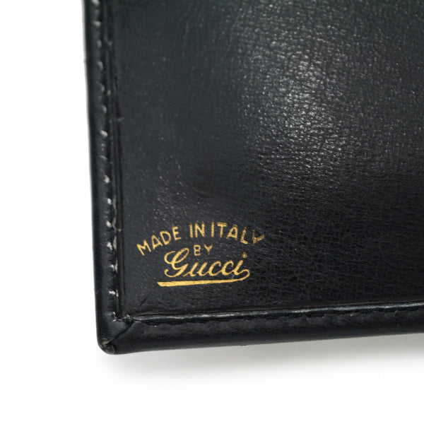 OLD Gucci 総革GG留め具がま口長財布(黒)