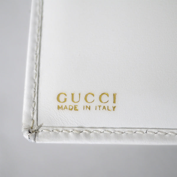 OLD Gucci 総革ホースシュー折財布(白)