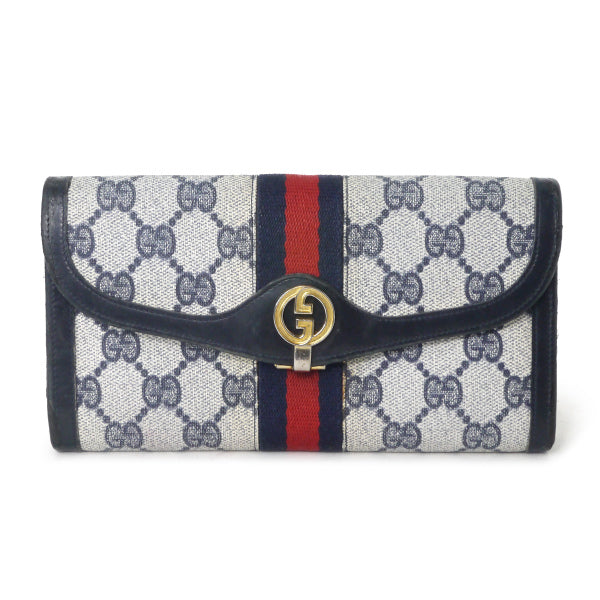 オールドグッチ シェリーライン がま口財布 Gucci GG ケース GUCCI(グッチ) オールドグッチ シェリーライン がま口長財布 PVC