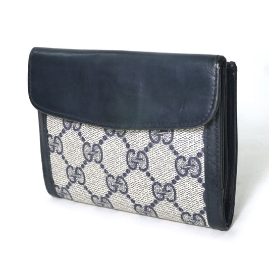 OLD Gucci ホースビット留め具 折財布(青)