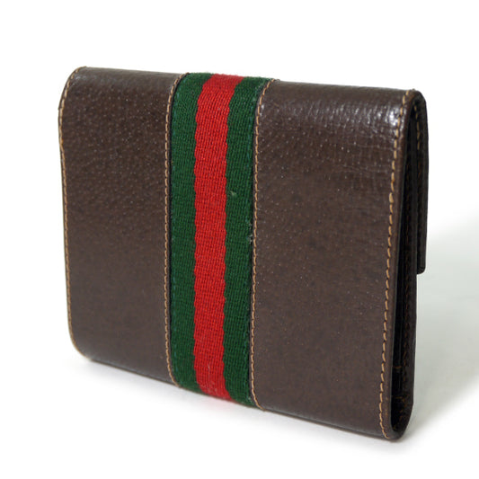 OLD Gucci ピグスキン シェリーがま口折財布(茶)