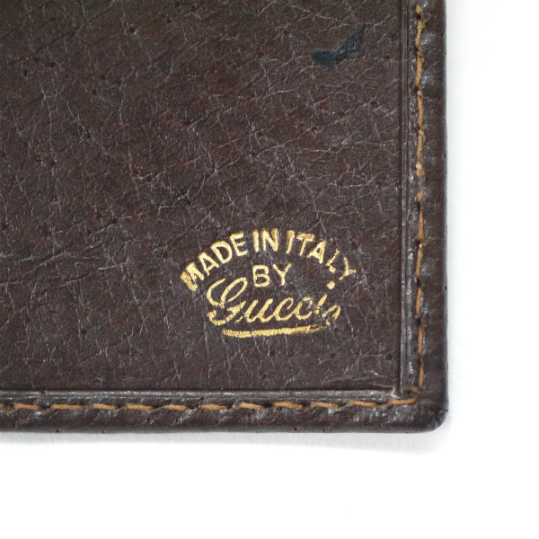 OLD Gucci ピグスキン シェリーがま口折財布(茶)