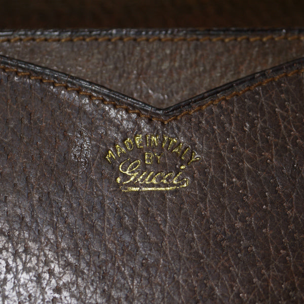 OLD Gucci ピグスキン シェリーがま口ミドル折財布(茶)