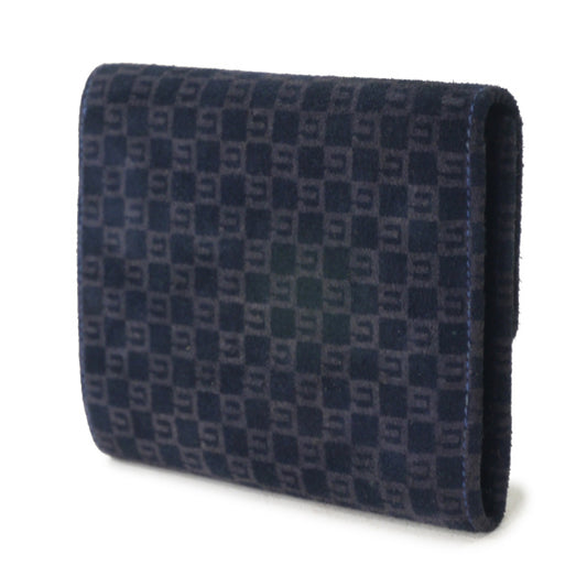OLD Gucci70s!!スクエアGGスエード長財布(紺)
