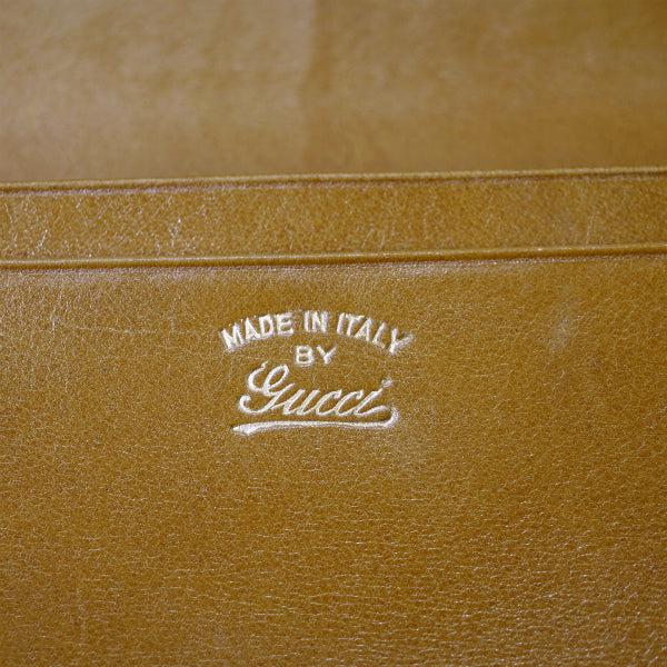 OLD Gucci 流れ星GG柄がま口ミドル折財布(茶)