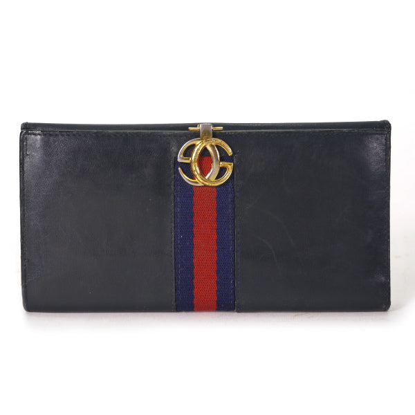 OLD Gucci GG留め具シェリー長財布（濃紺） – Vintage Shop Rococo