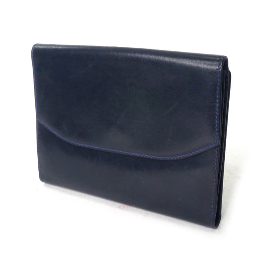 OLD Gucci 総革GG留め具折り財布(濃紺)