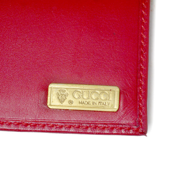 OLD Gucci GG留め具シュリンクレザー Wホック長財布(赤)