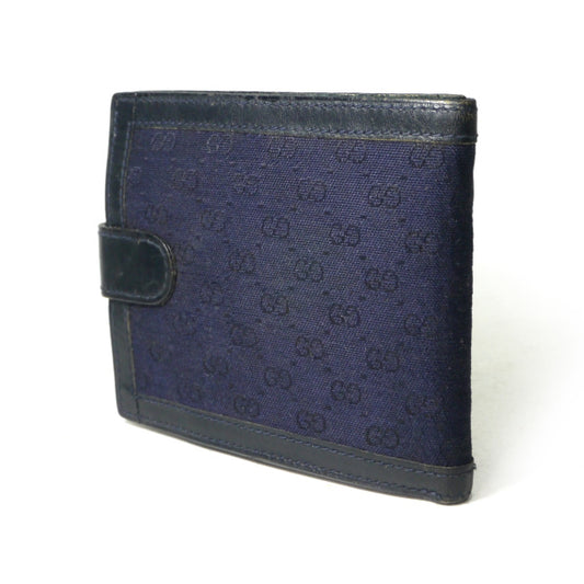 OLD Gucci マイクロGGジャガード2つ折財布(濃紺)