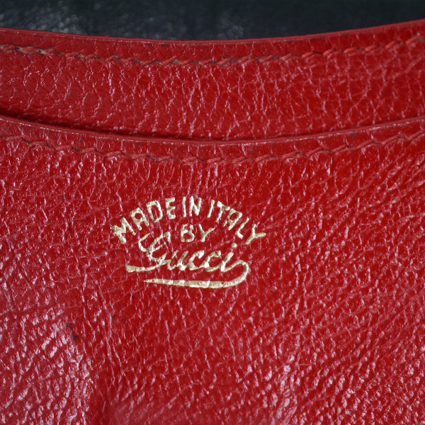 OLD Gucci 総革GG留め具デュアルトーン長財布(黒×赤)