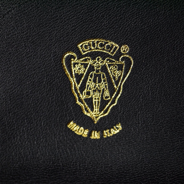 OLD Gucci 総革ウォレットポーチ(黒/赤)