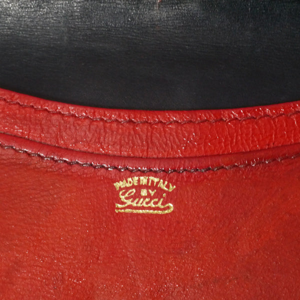 OLD Gucci 総革ホースシュー留め具デュアルトーン長財布(濃紺)