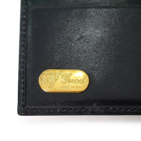 OLD Gucci 総革パイピングシェリー長財布(黒)