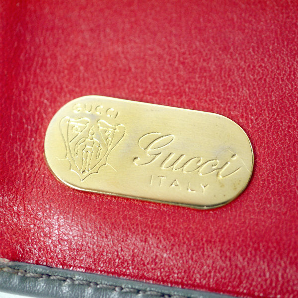 OLD Gucci 総革デュアルトーン長財布(灰×赤)