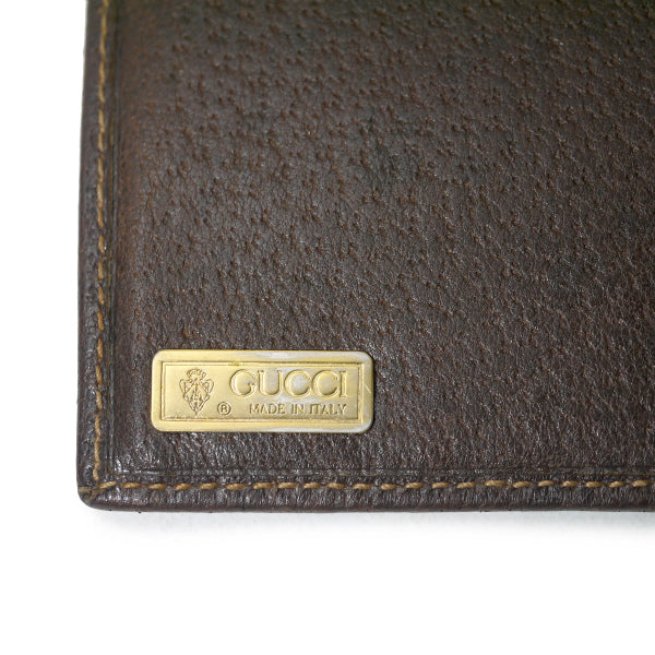 OLD Gucci ダブルG金具シェリーミドル財布(茶)