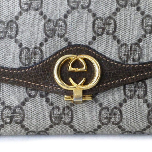 OLD Gucci ダブルG金具シェリーミドル財布(茶)