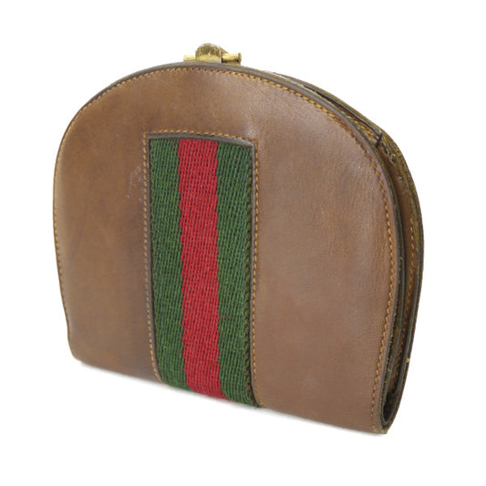 OLD Gucci シェリー×ビット留め具ラウンド折財布(茶)