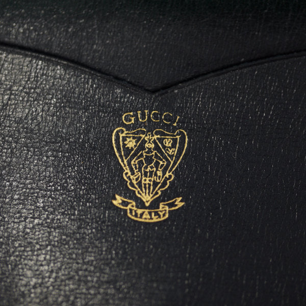 OLD Gucci GG柄がま口折り財布(青)