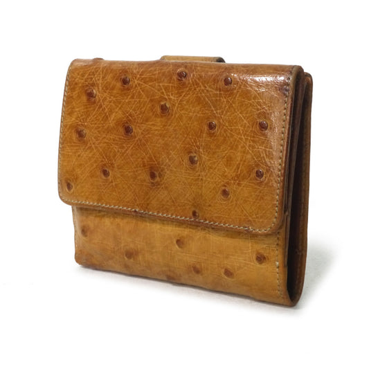 OLD Gucci オーストリッチ2つ折り財布(キャメル)
