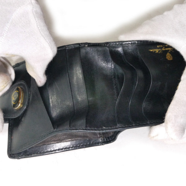 OLD Gucci アクセコGG柄シェリー折財布(黒・ジャガード)