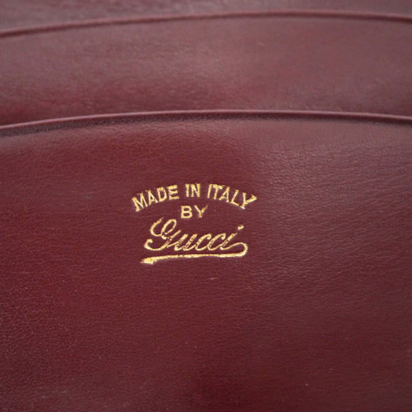 OLD Gucci GG金具がま口レザー折財布(ボルドー)
