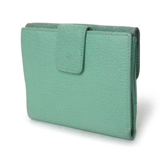 OLD Gucci レア!!異素材MIXバンブー折財布(水色)