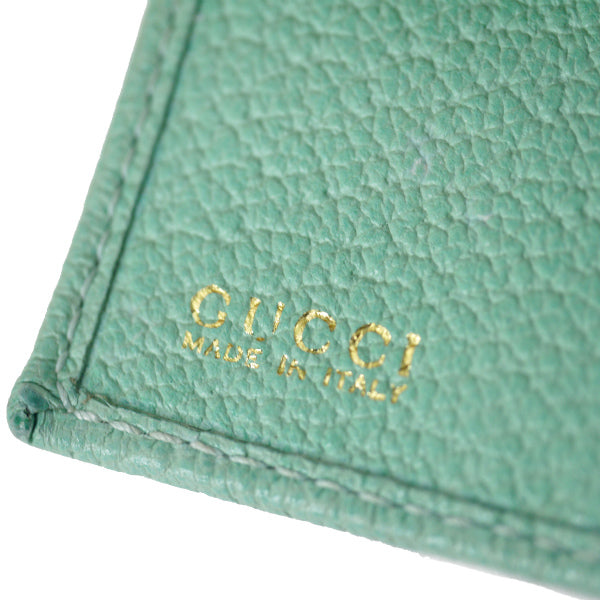 OLD Gucci レア!!異素材MIXバンブー折財布(水色)