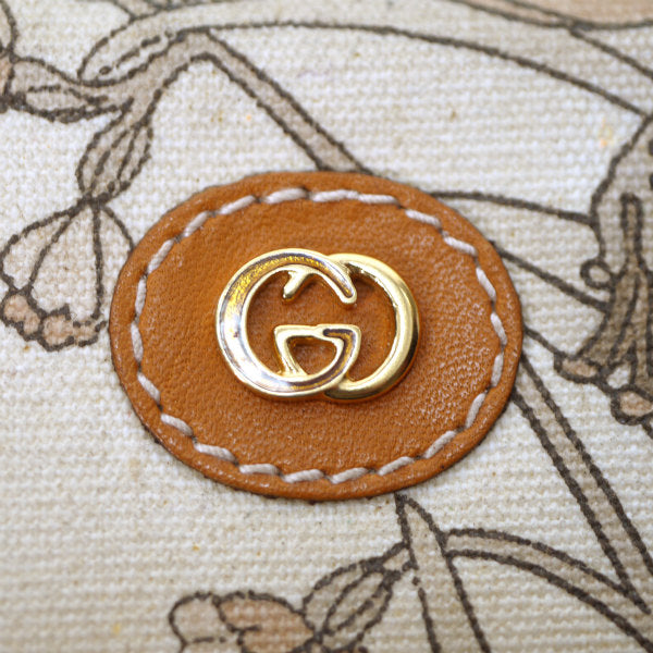 OLD Gucci フローラ キーケース(白×キャメル)
