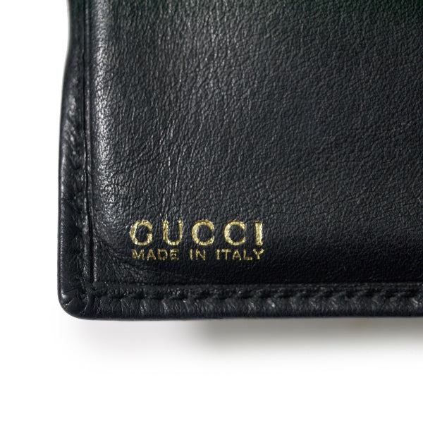 OLD Gucci 総革バンブー折財布(黒)
