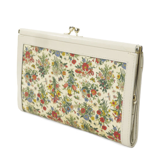 OLD Gucci フローラがま口長財布(アイボリー)