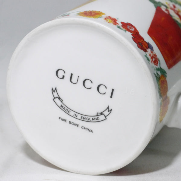 OLD GUCCI 花柄デザイン マグカップ(白)