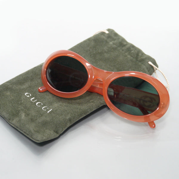 OLD Gucci ダブルGサングラス(ケース付き/クリアレッド) – Vintage