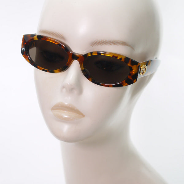 OLD Gucci べっ甲フレーム ダブルGサングラス(茶)